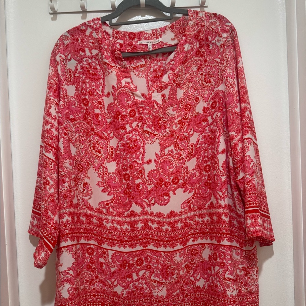 Red Paisley Women's Top